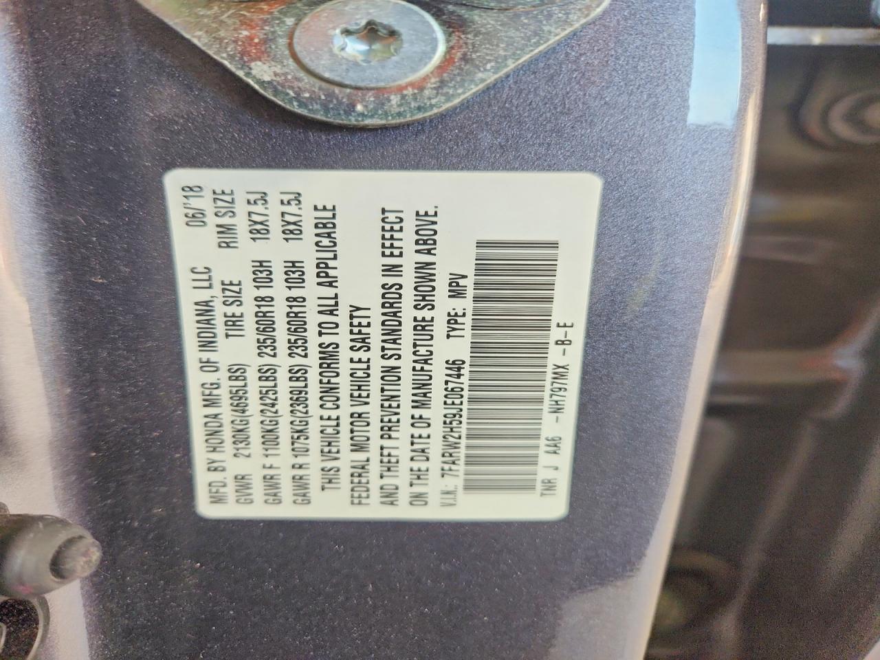 2018 HONDA CR-V EX photo 14