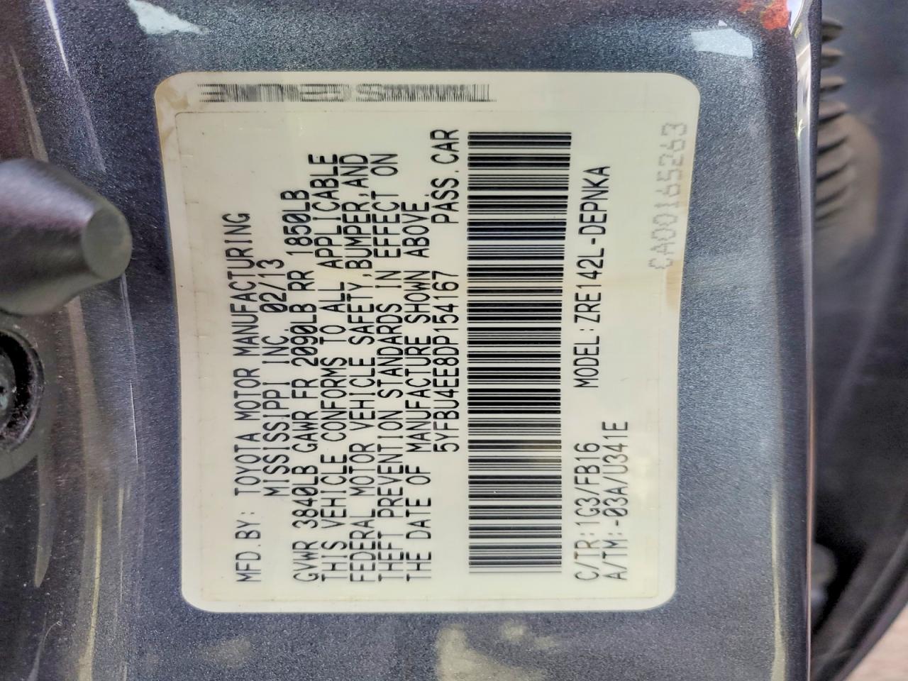2013 TOYOTA COROLLA BASE photo 12