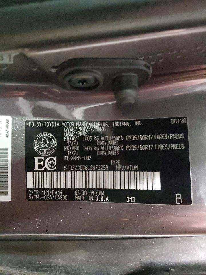 2020 TOYOTA SIENNA L photo 14