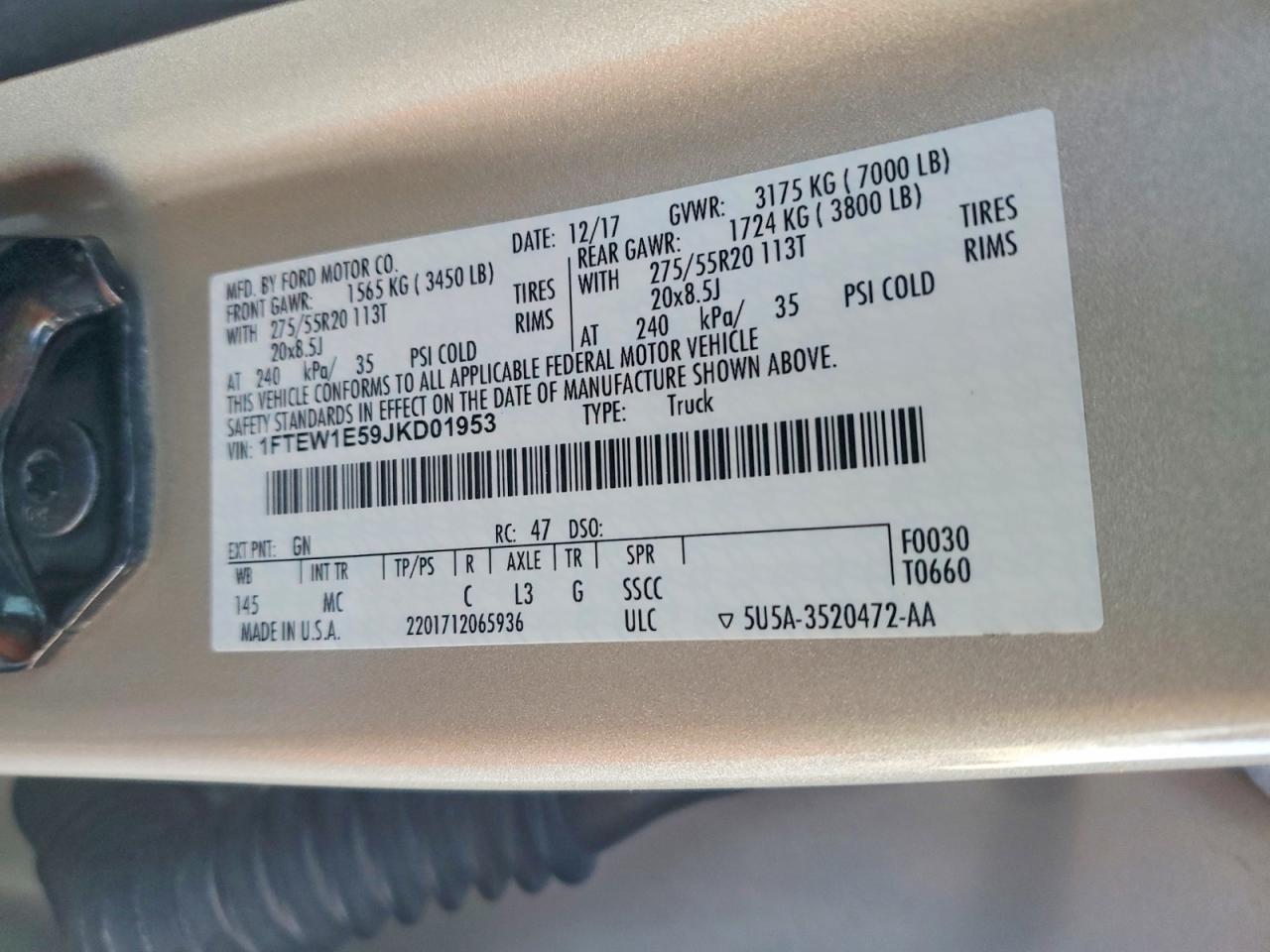 2018 FORD F150 SUPERCREW photo 12