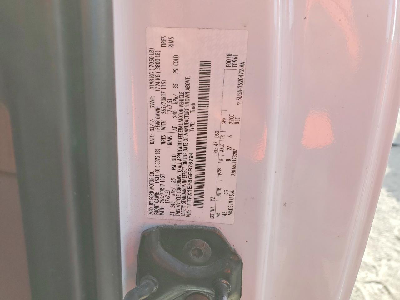 2016 FORD F150 SUPER CAB photo 13