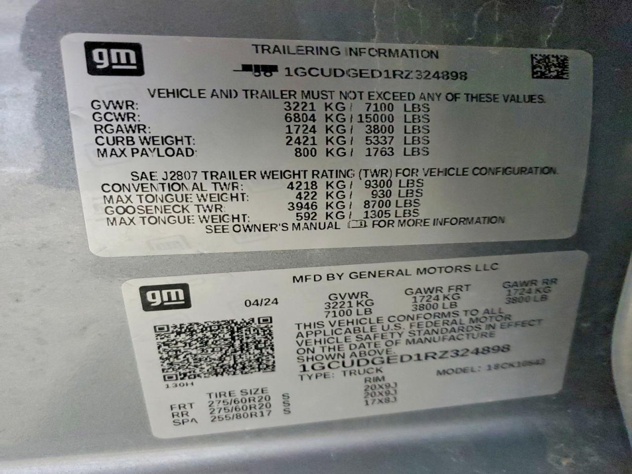 2024 CHEVROLET SILVERADO K1500 LTZ photo 12