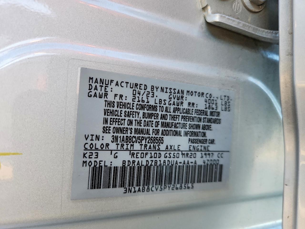 2023 NISSAN SENTRA SV photo 12