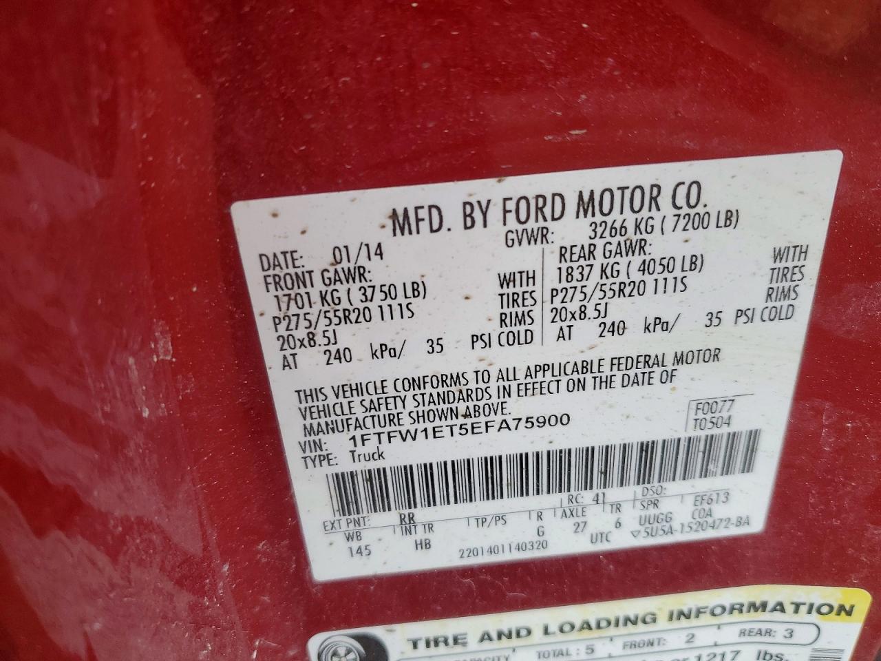 2014 FORD F150 SUPERCREW photo 12