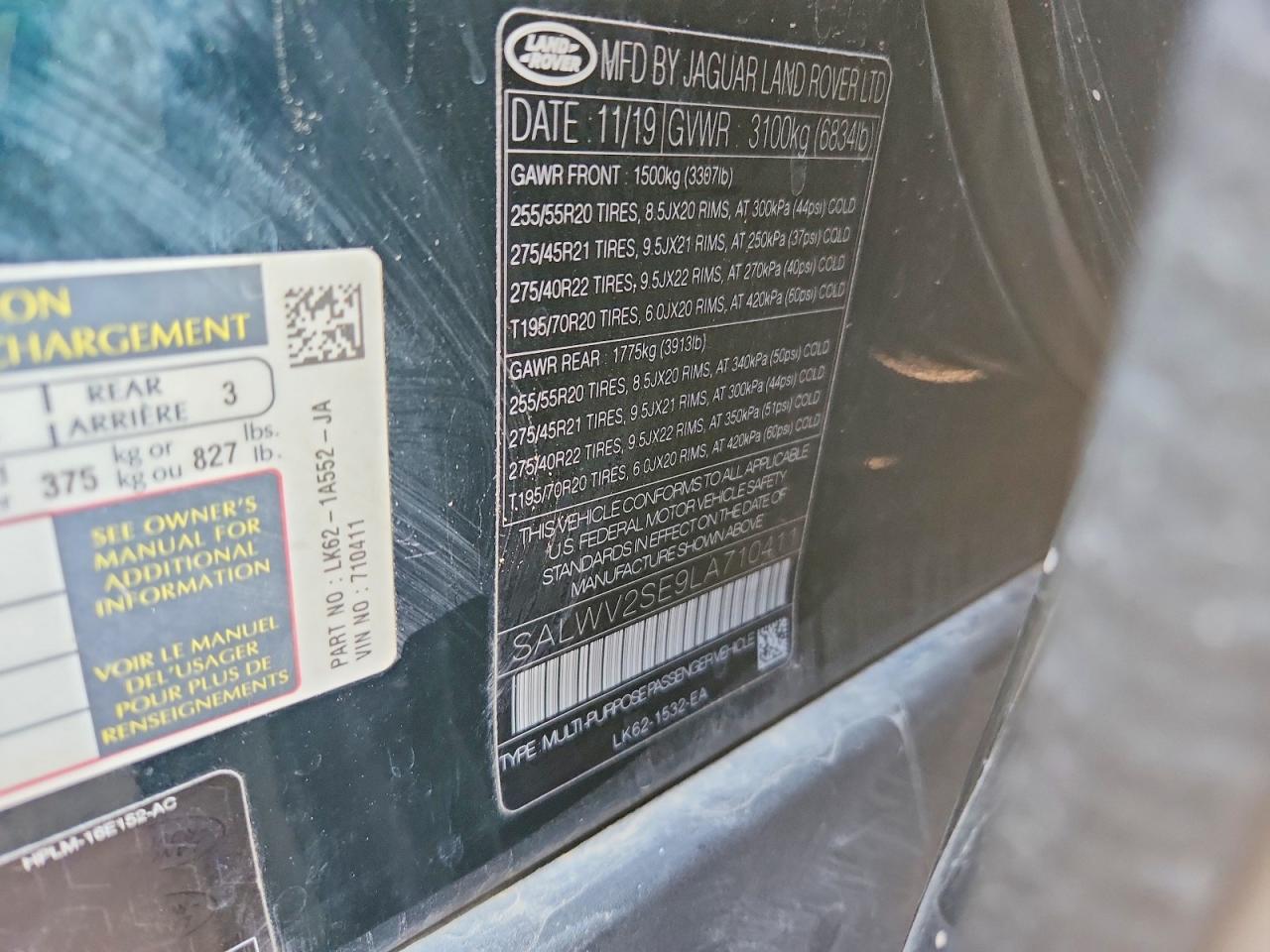 2020 LAND ROVER RANGE ROVER SPORT P525 AUTOBIOGRAPHY photo 13