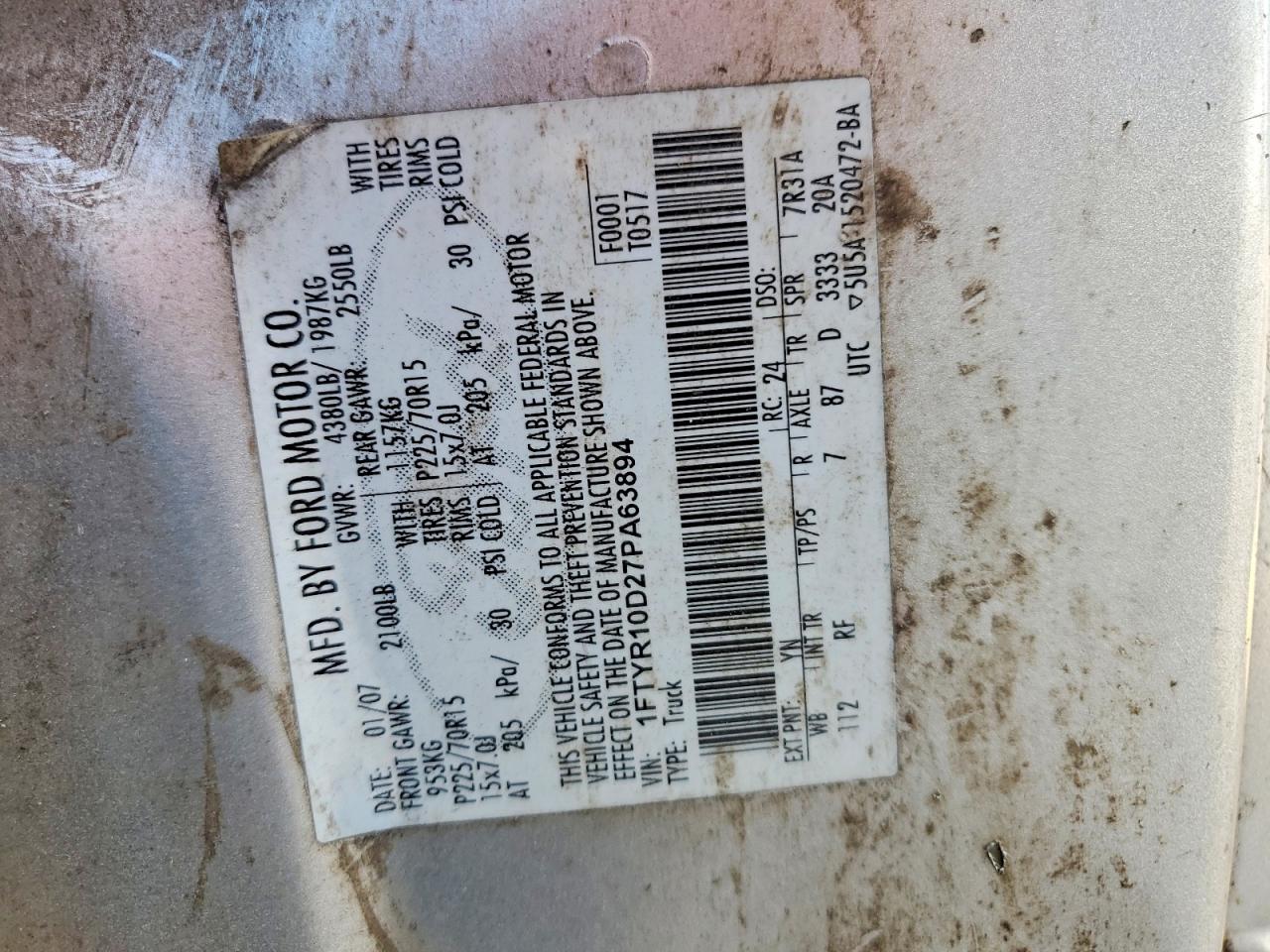 2007 FORD RANGER photo 12