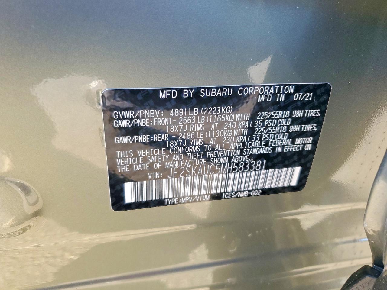 2021 SUBARU FORESTER LIMITED photo 14