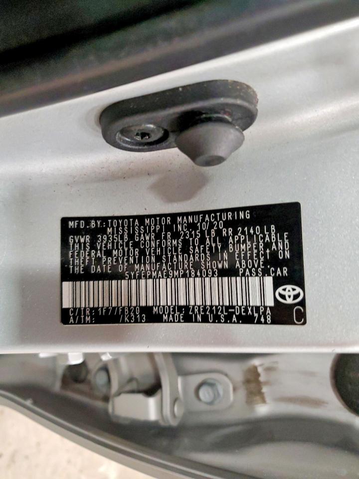 2021 TOYOTA COROLLA LE photo 13