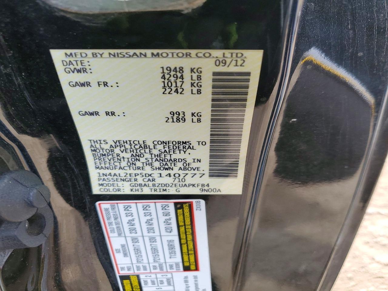 2013 NISSAN ALTIMA S photo 12
