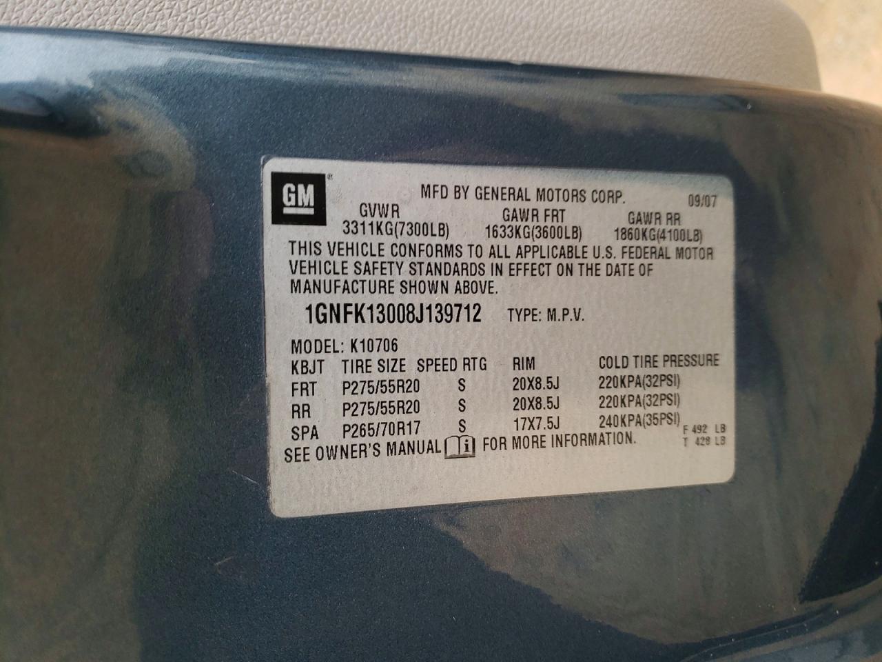 2008 CHEVROLET TAHOE K1500 photo 13