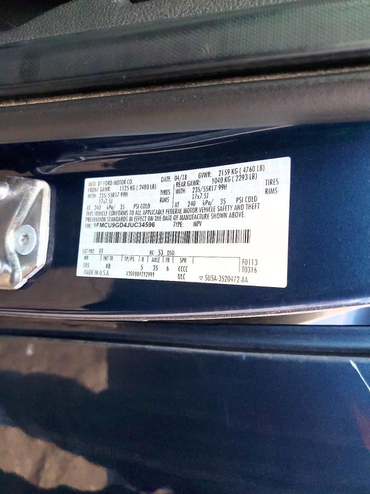 2018 FORD ESCAPE SE photo 13