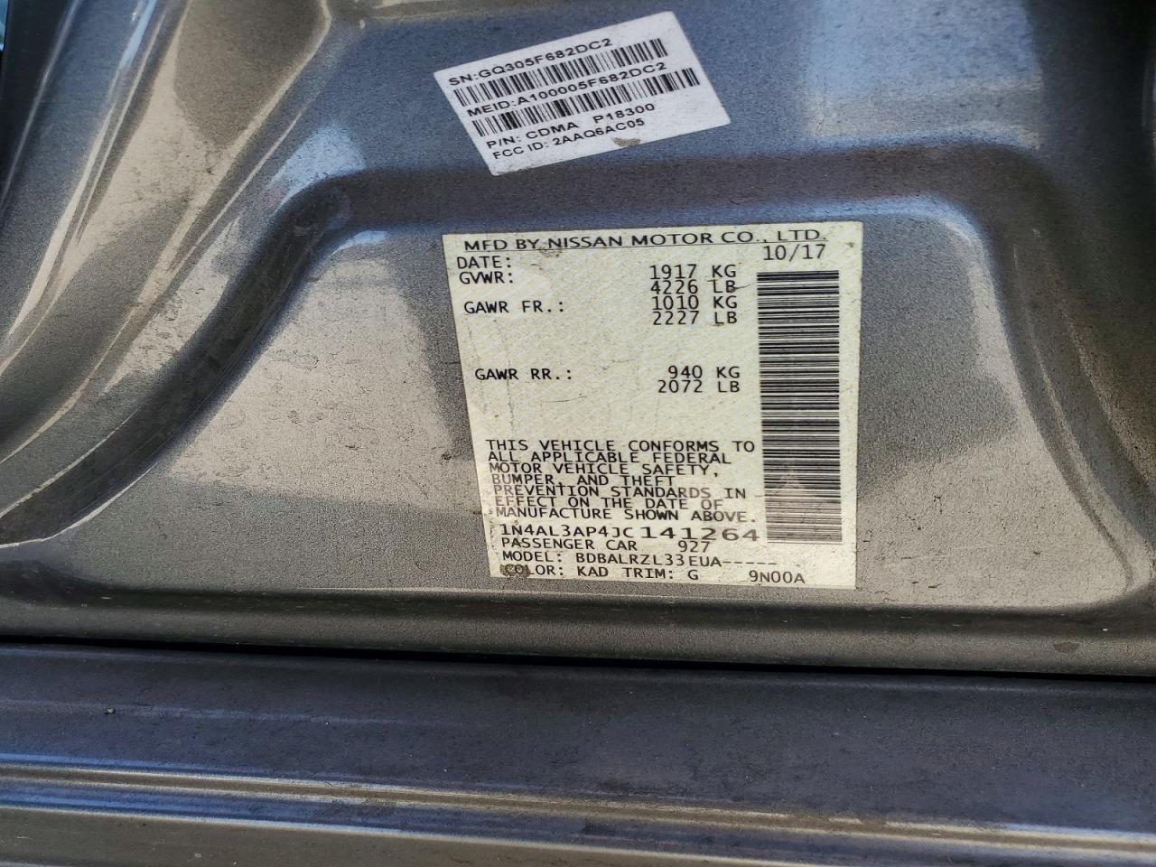 2018 NISSAN ALTIMA 2.5 photo 13