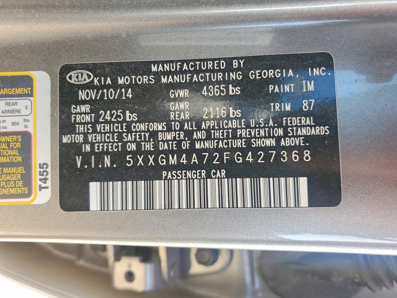 2015 KIA OPTIMA LX photo 12