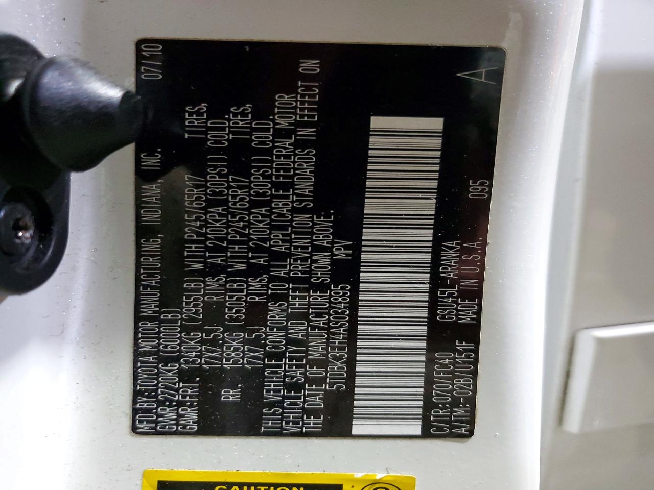 2010 TOYOTA HIGHLANDER BASE photo 25