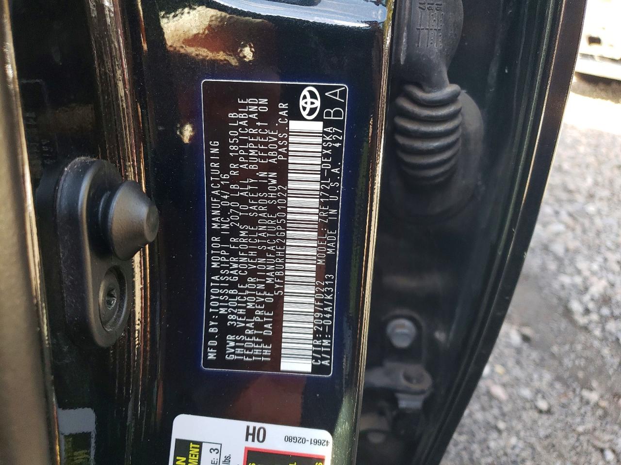 2016 TOYOTA COROLLA L photo 12