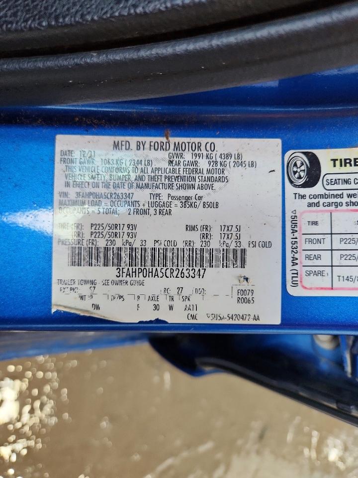 2012 FORD FUSION SE photo 37