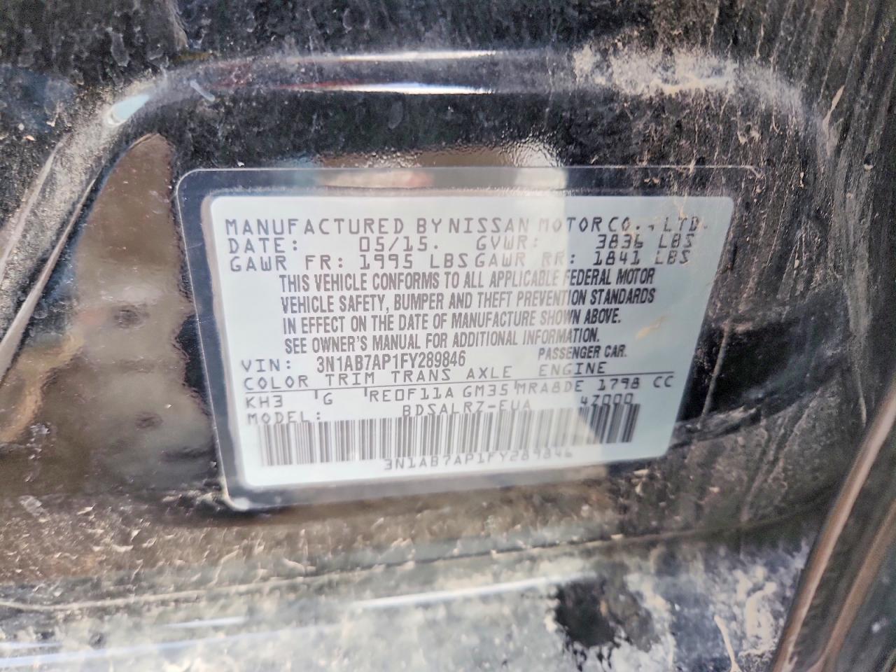 2015 NISSAN SENTRA S photo 12