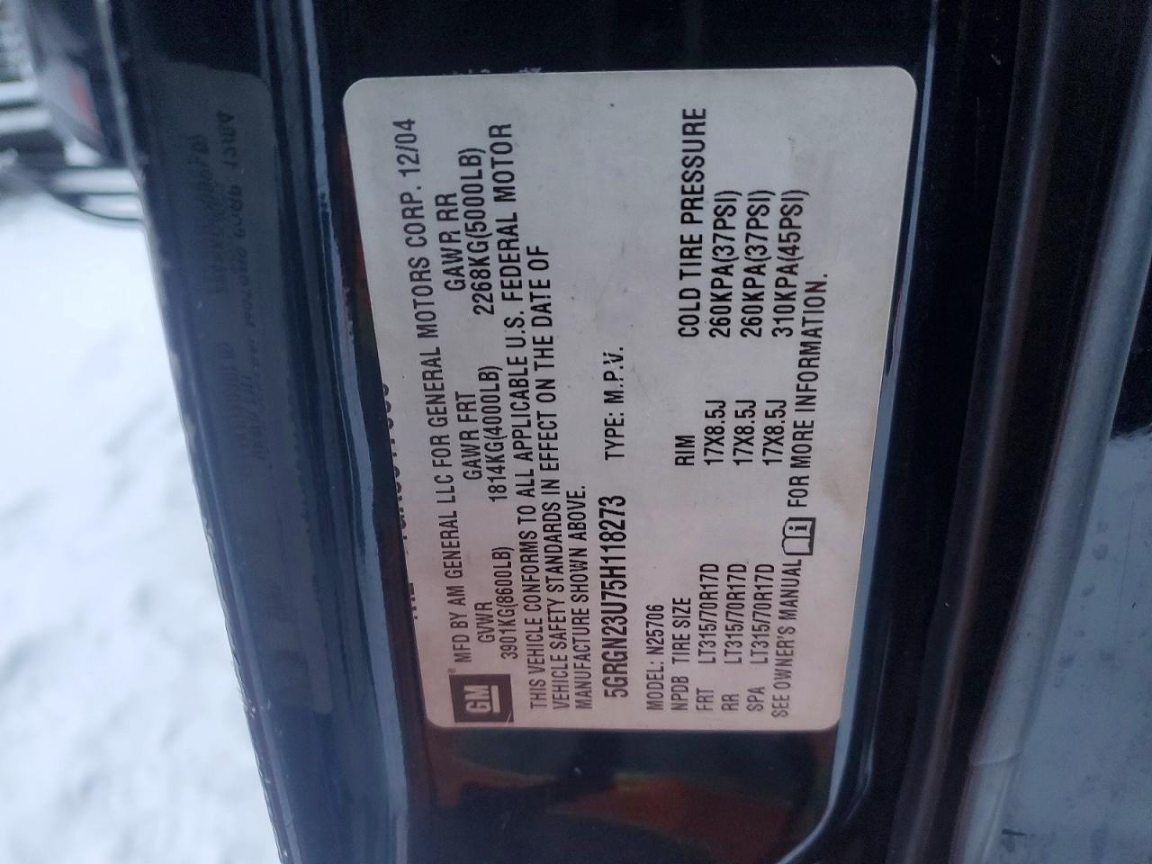 2005 HUMMER H2 photo 14