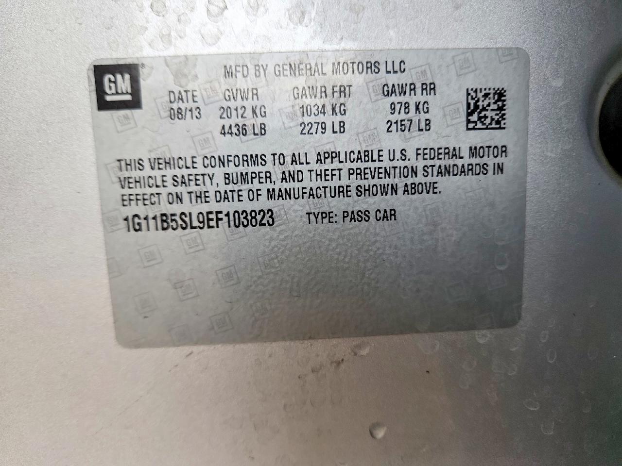 2014 CHEVROLET MALIBU LS photo 12