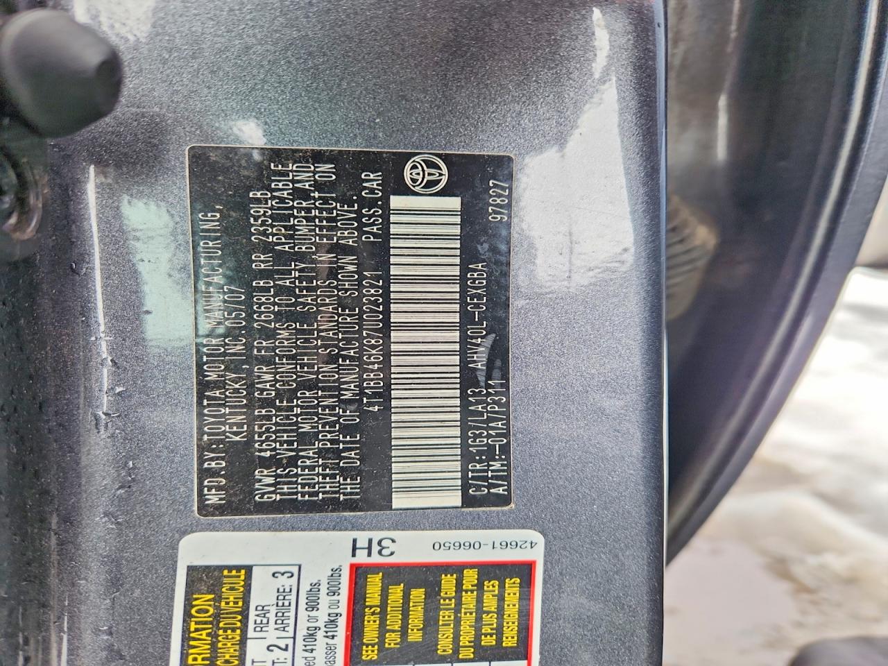 2007 TOYOTA CAMRY HYBRID photo 12