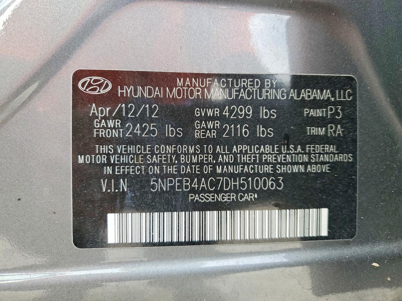 2013 HYUNDAI SONATA GLS photo 23