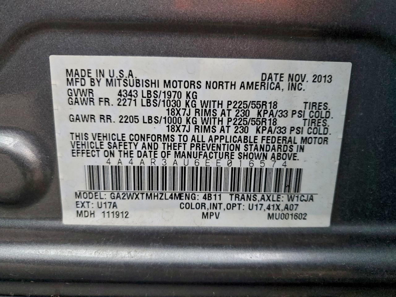 2014 MITSUBISHI OUTLANDER SPORT ES photo 49