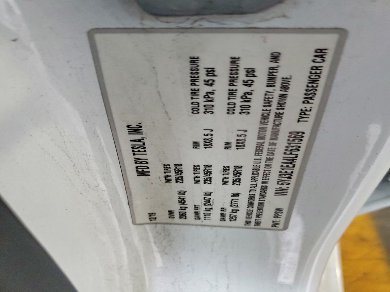 2020 TESLA MODEL 3 photo 12