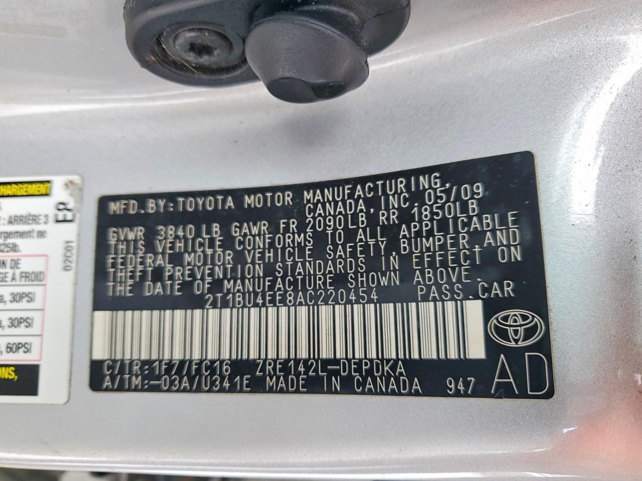 2010 TOYOTA COROLLA BASE photo 12