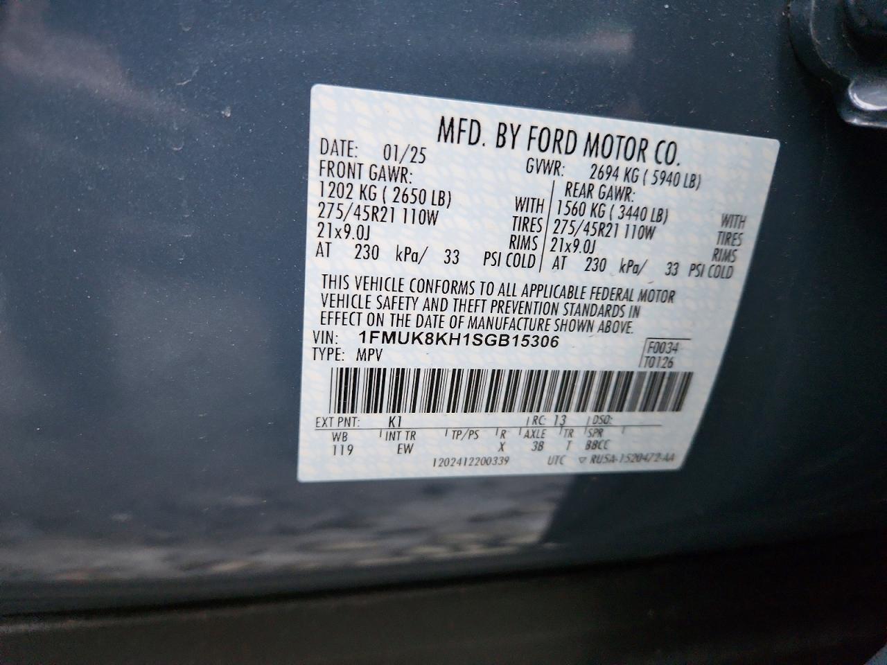 2025 FORD EXPLORER ST-LINE photo 13