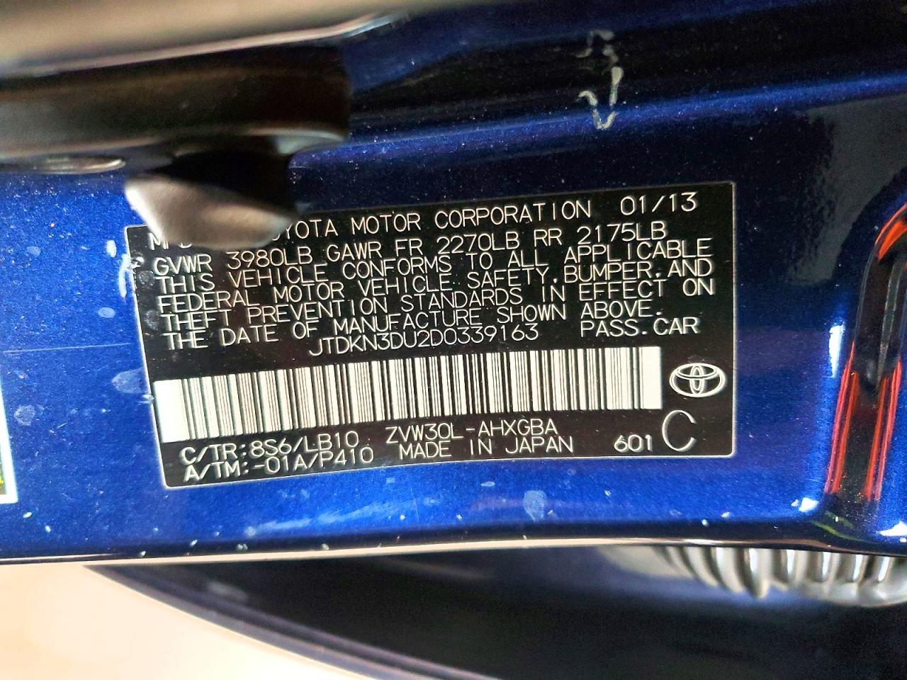 2013 TOYOTA PRIUS photo 12
