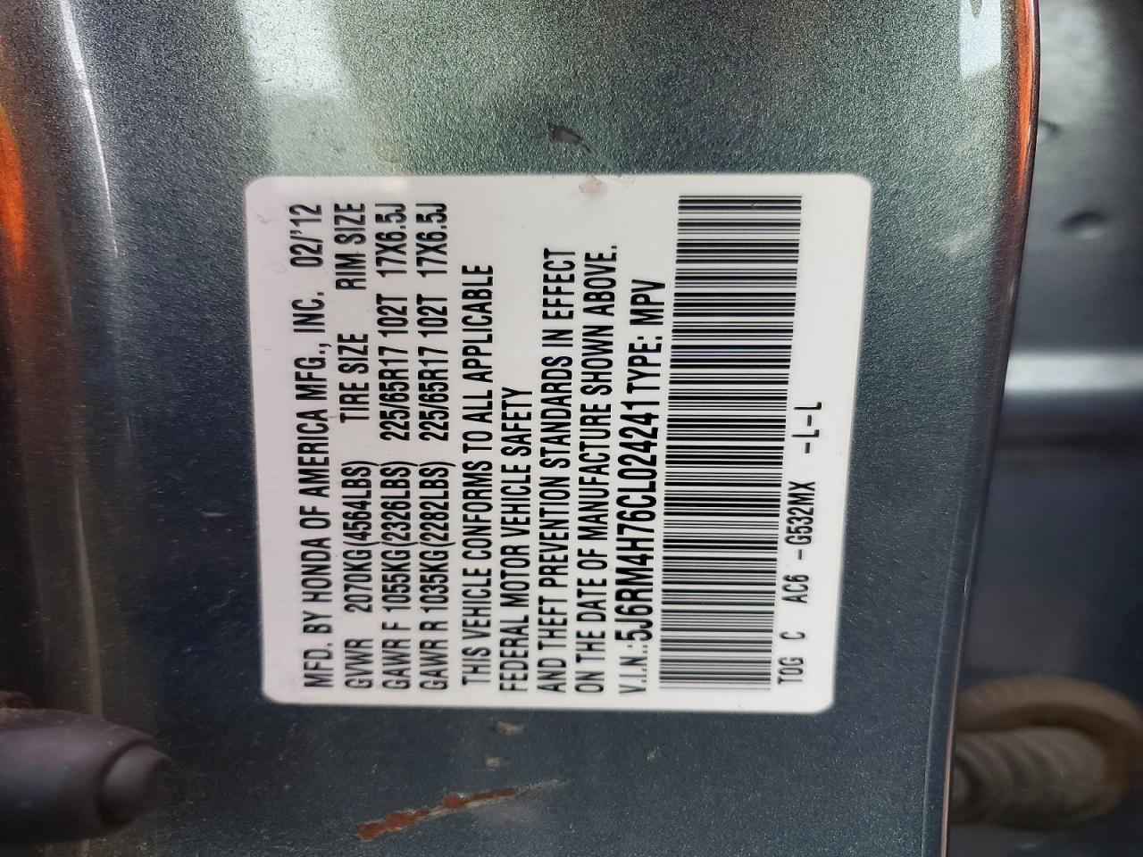 2012 HONDA CR-V photo 12
