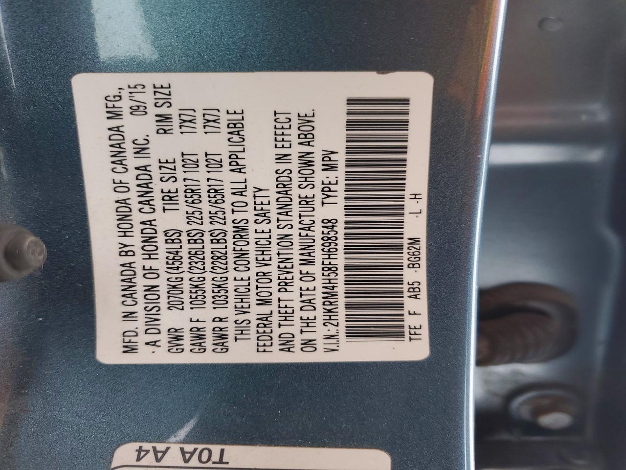 2015 HONDA CR-V EX photo 14