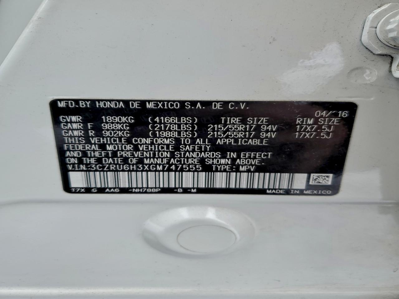 2016 HONDA HR-V LX photo 13