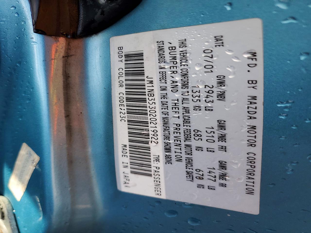 2002 MAZDA MX-5 MIATA BASE photo 34