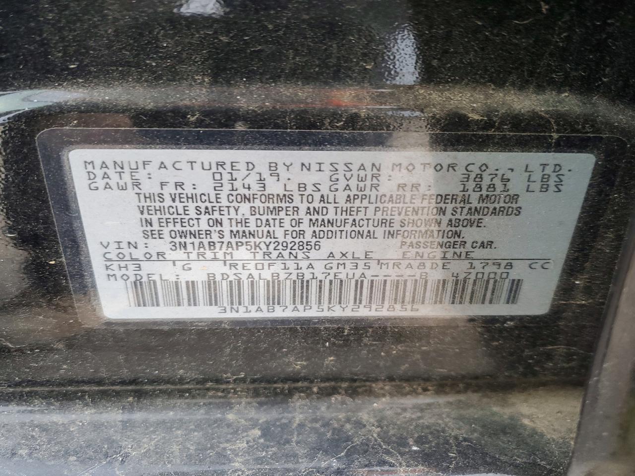 2019 NISSAN SENTRA S photo 13