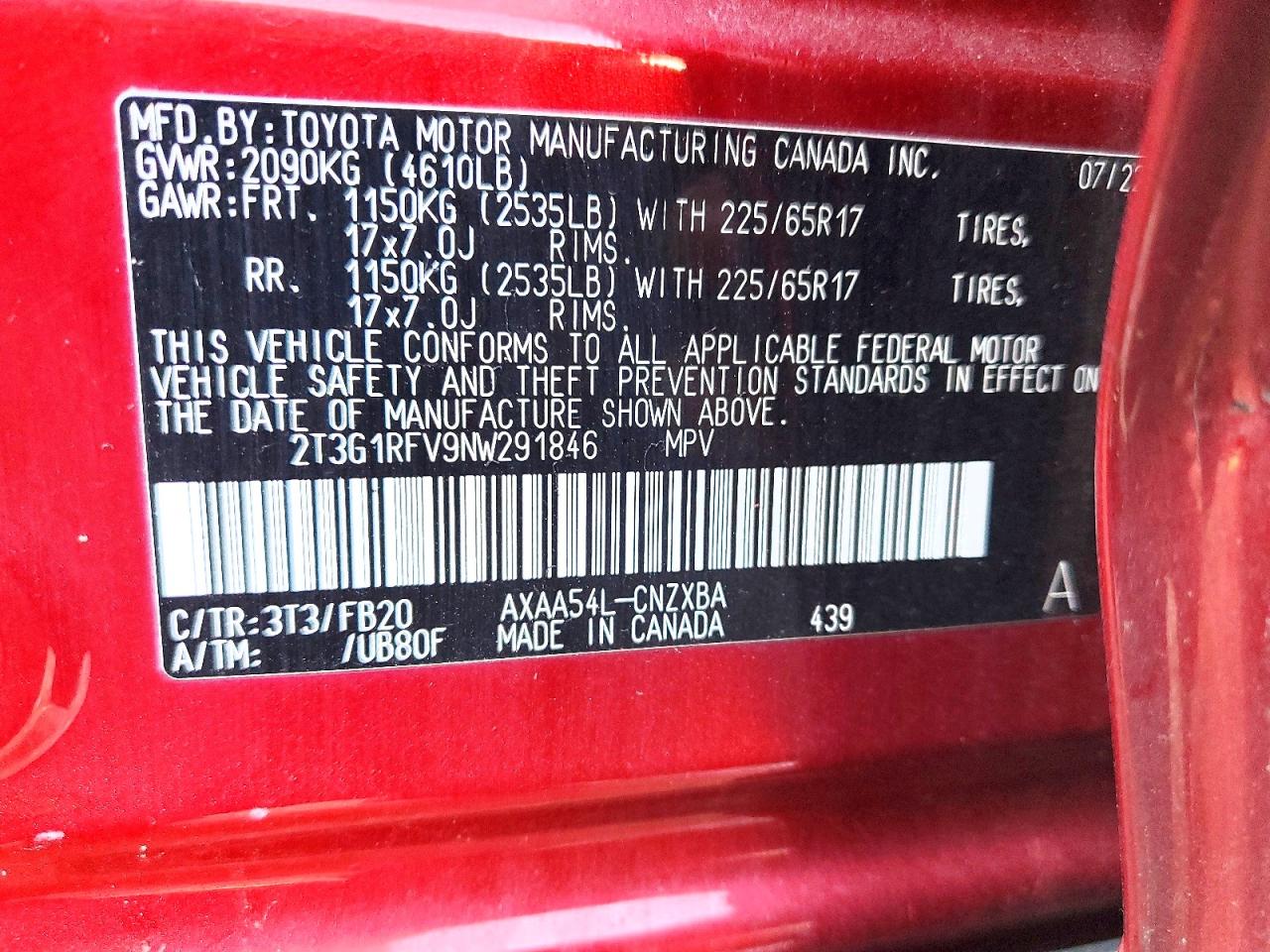 2022 TOYOTA RAV4 LE photo 14