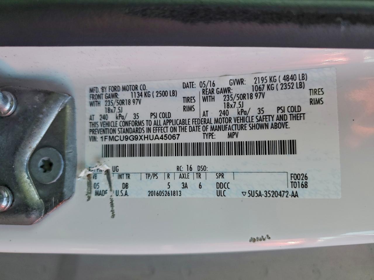 2017 FORD ESCAPE SE photo 23