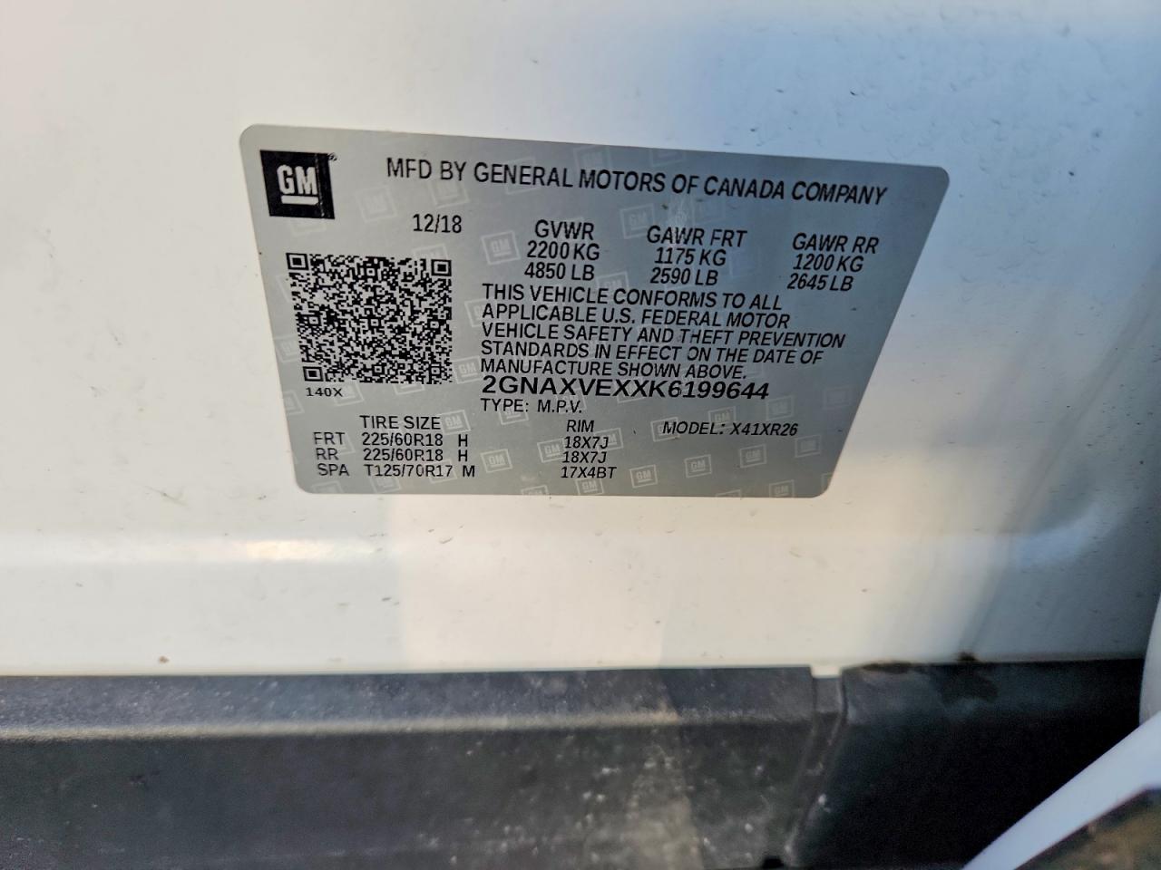 2019 CHEVROLET EQUINOX LT photo 12