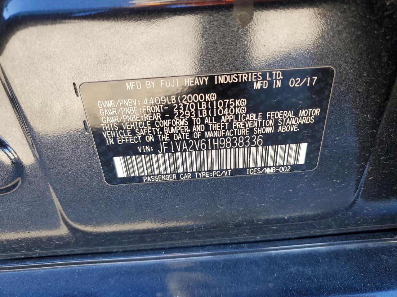 2017 SUBARU WRX STI photo 13