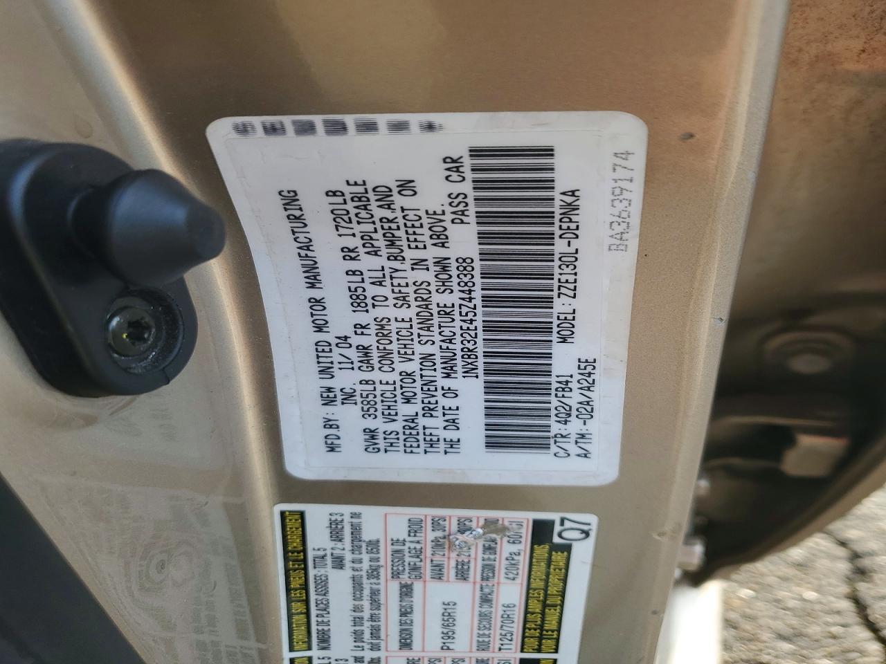 2005 TOYOTA COROLLA CE photo 23