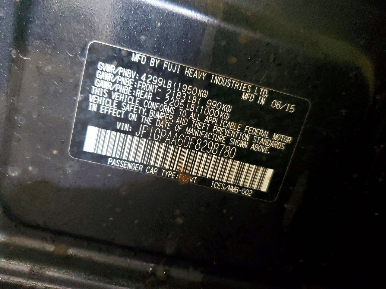 2015 SUBARU IMPREZA photo 12