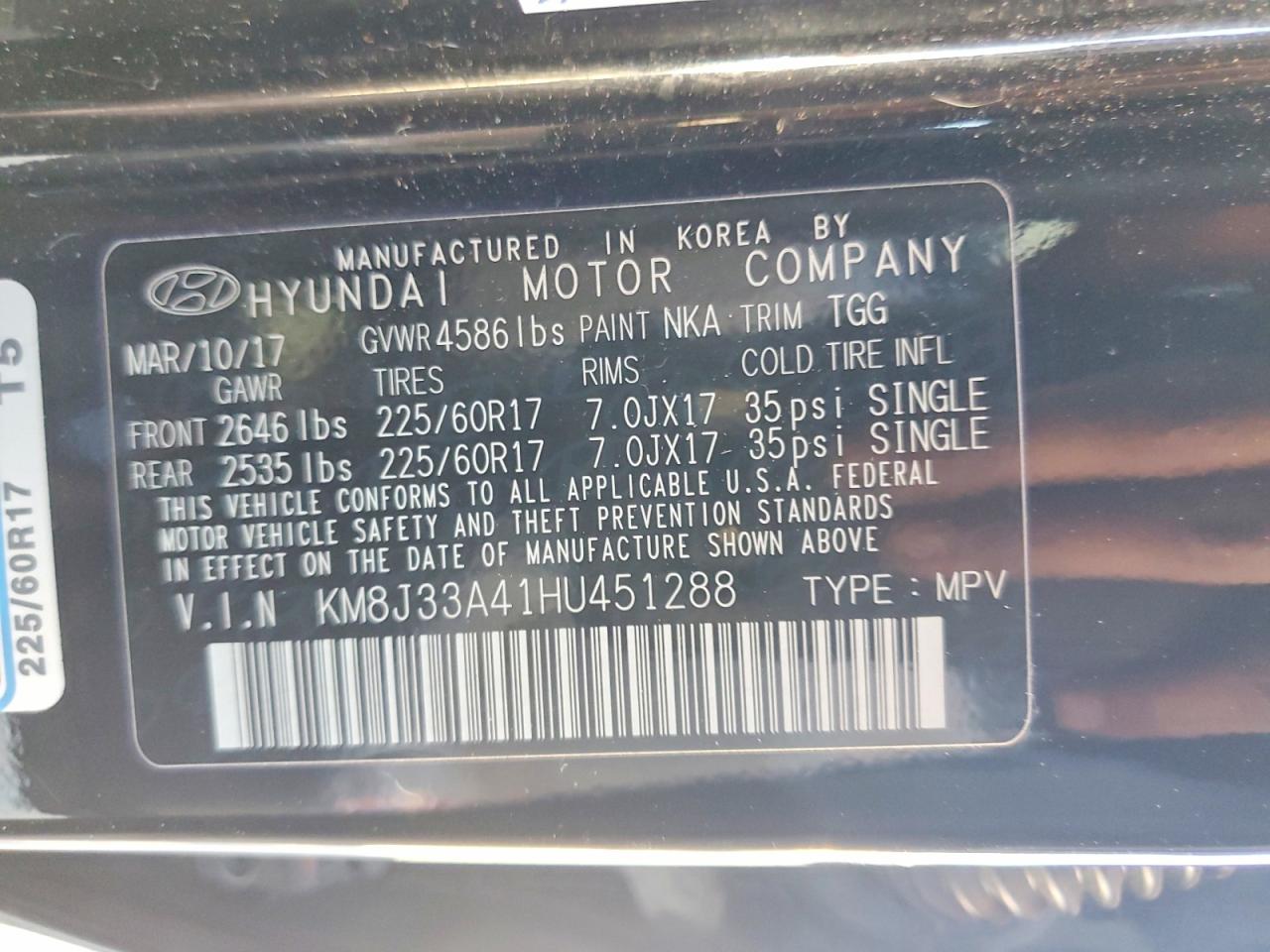 2017 HYUNDAI TUCSON LIMITED photo 13