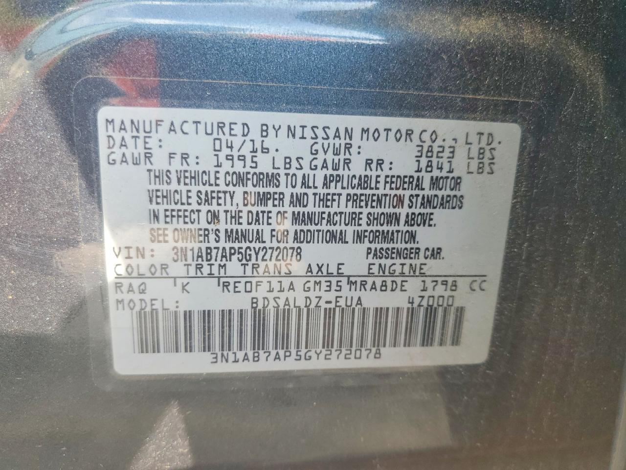 2016 NISSAN SENTRA SV photo 25