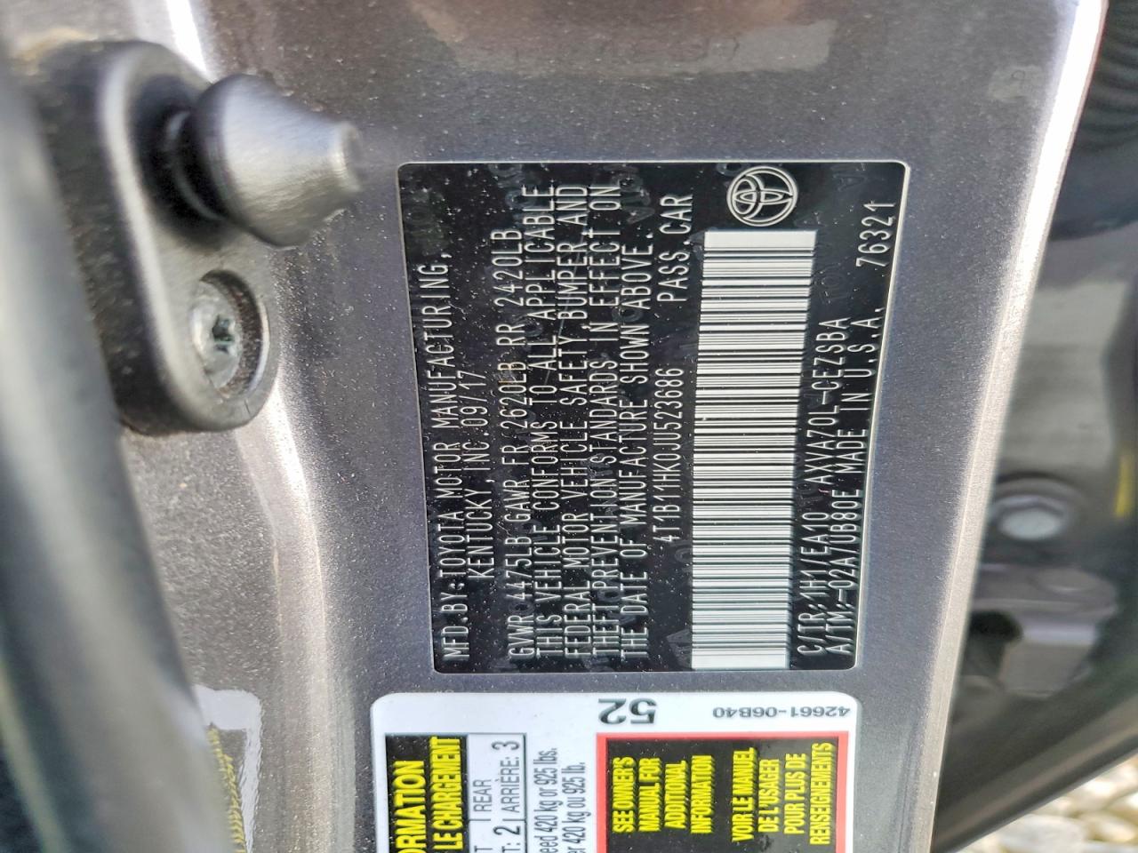 2018 TOYOTA CAMRY L photo 13