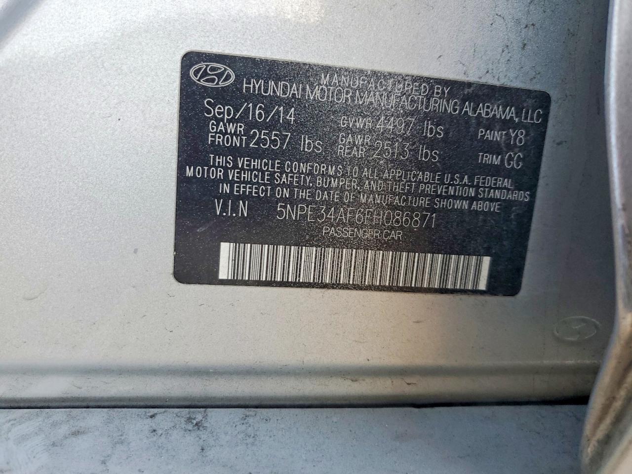 2015 HYUNDAI SONATA SPORT photo 12