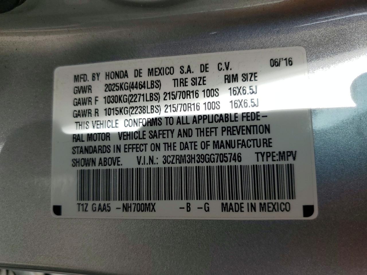 2016 HONDA CR-V LX photo 13