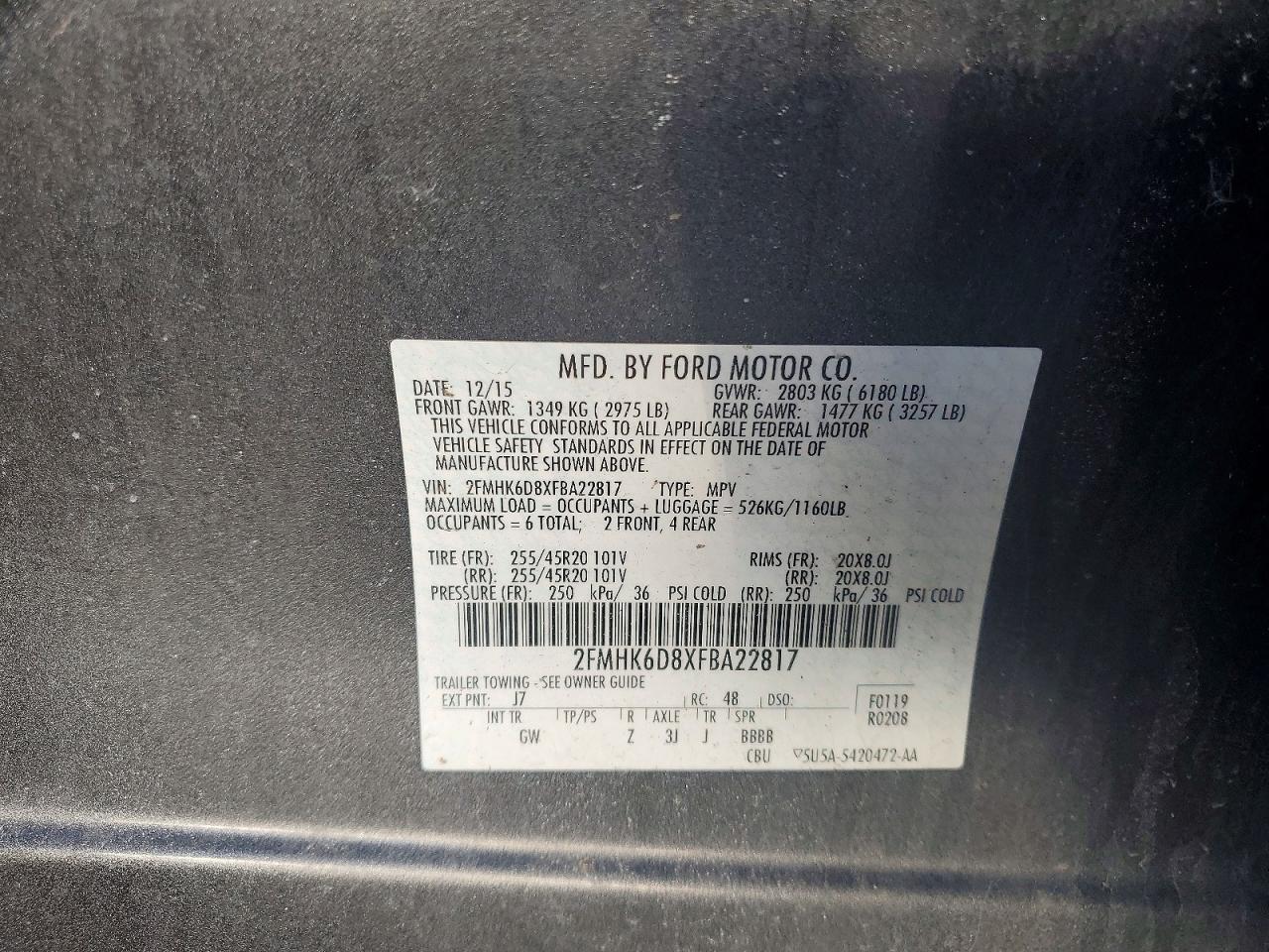 2015 FORD FLEX LIMITED photo 13