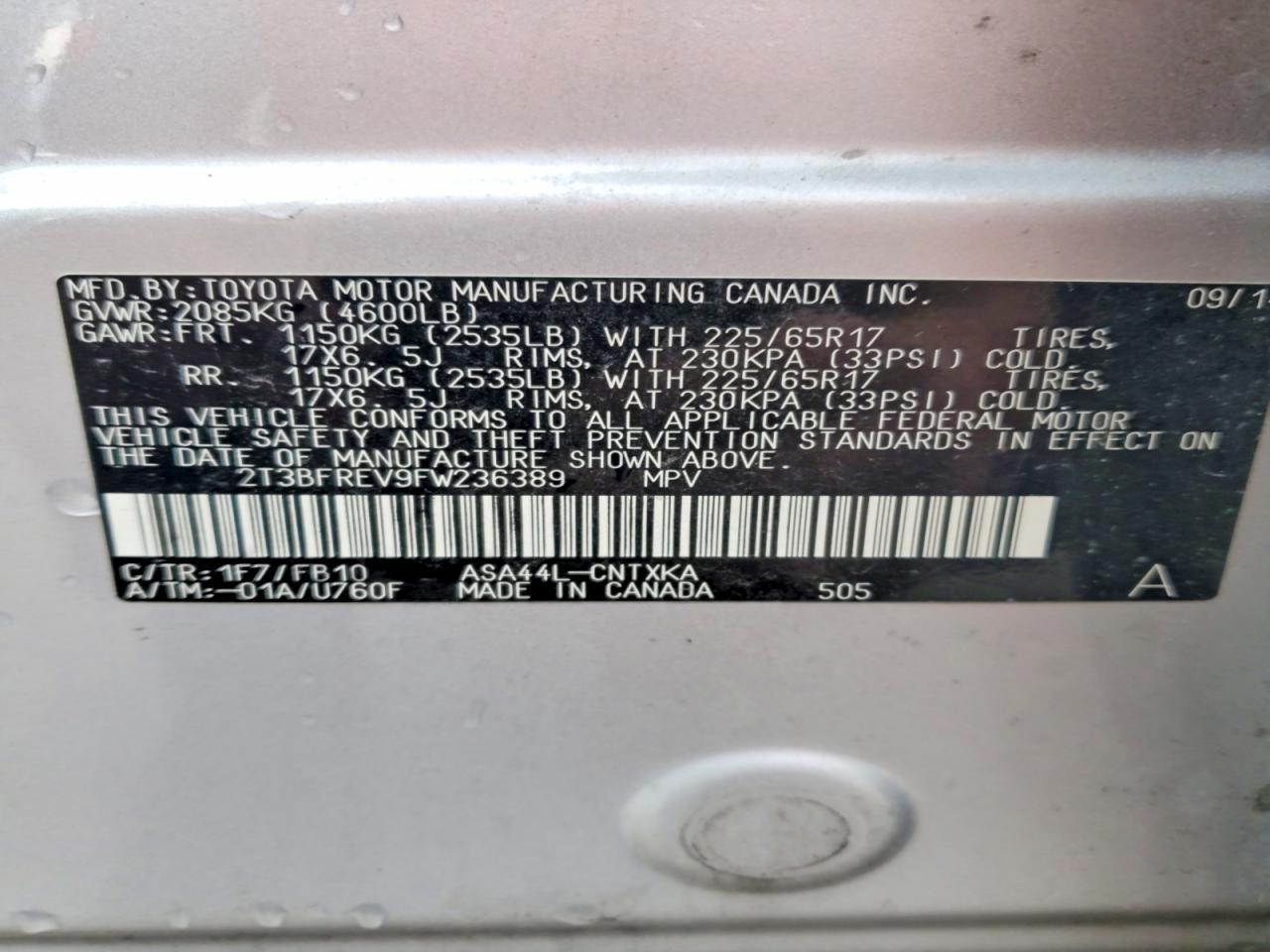 2015 TOYOTA RAV4 LE photo 13