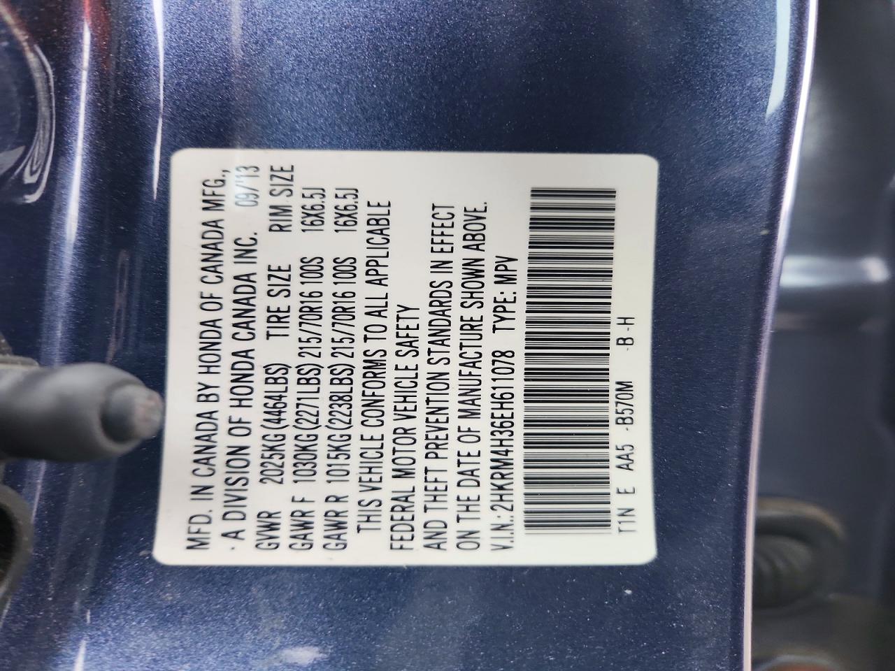 2014 HONDA CR-V LX photo 13