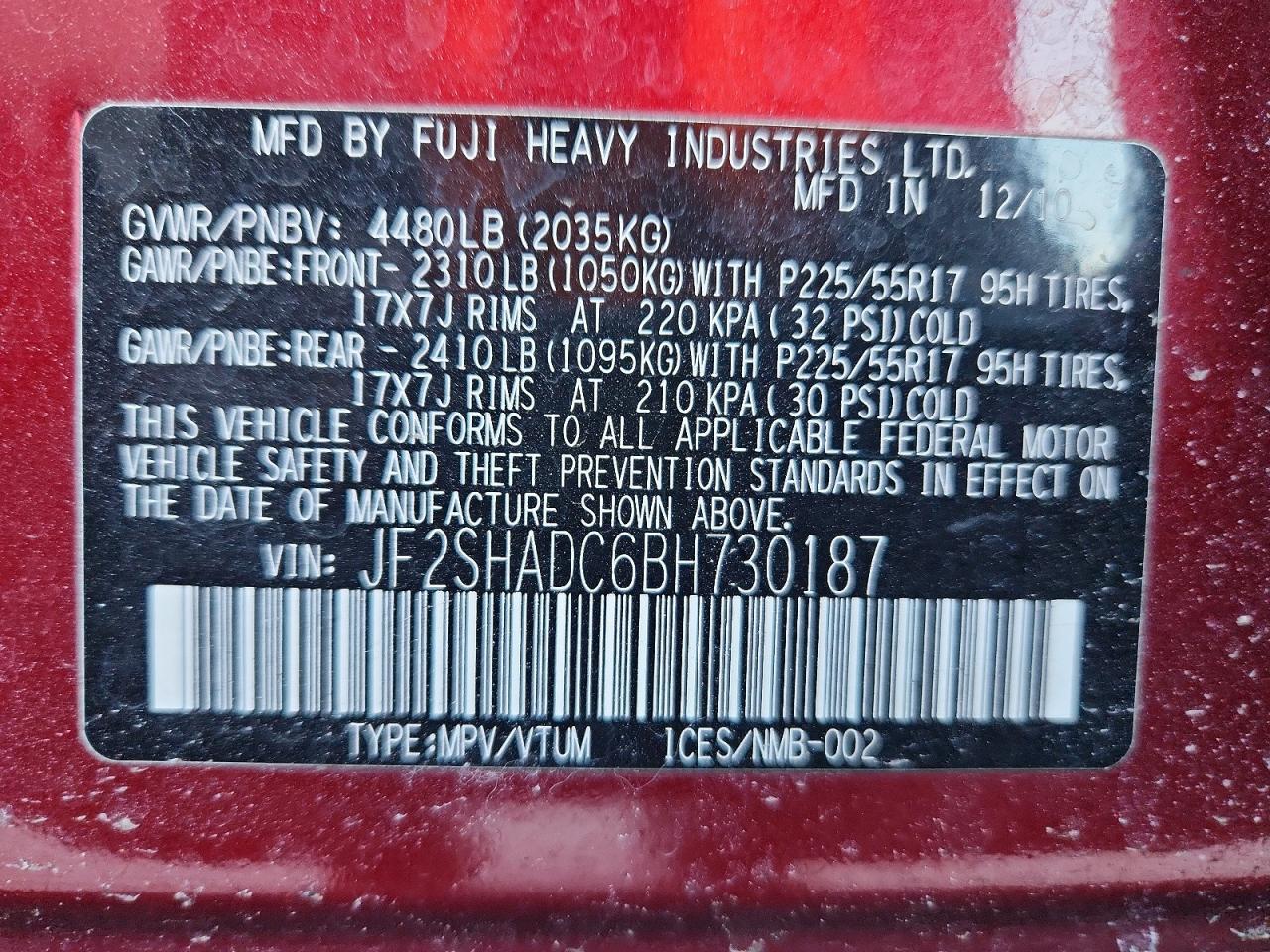 2011 SUBARU FORESTER 2.5X PREMIUM photo 14